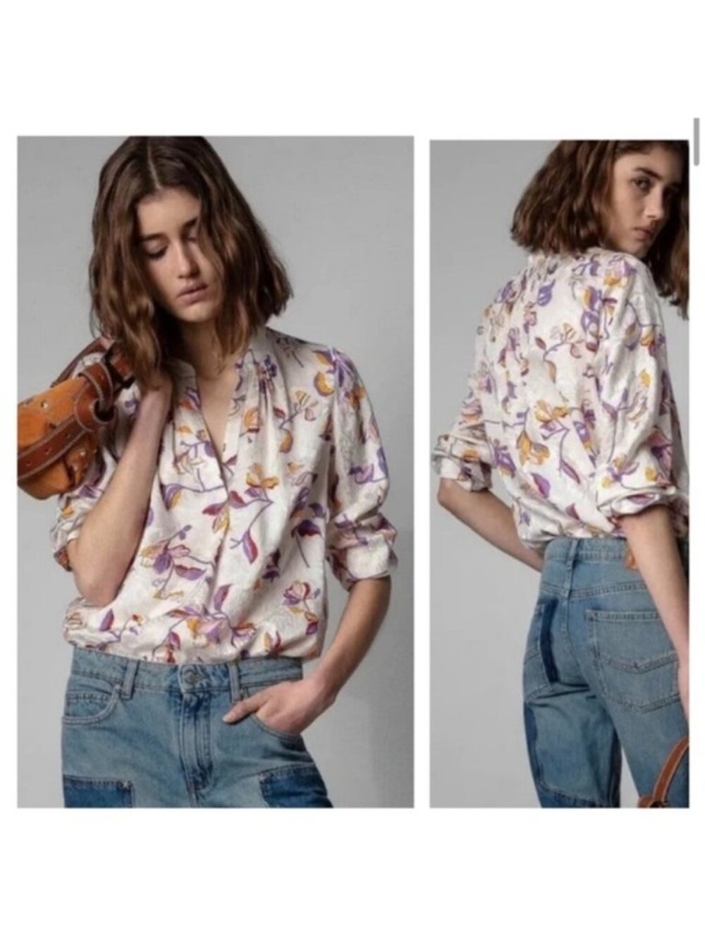 Zadig & Voltaire Cut Flowers Floral Tink Blouse Size Small